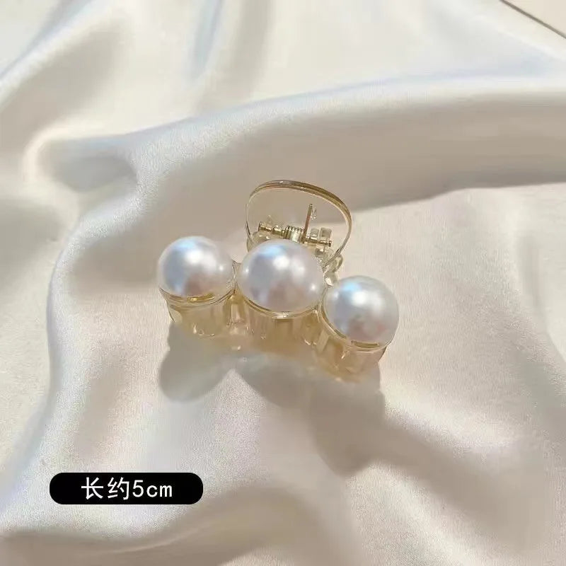 Large Pearl Hair Claw Clip Acrylic Fashion Barrette Stylish - Smarsty
