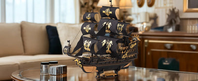 Robotime Rokr 3D Puzzle Wooden Seahouse Barque Model kits Build Home Desk Decoration Gift For Teens and Adults - Smarsty