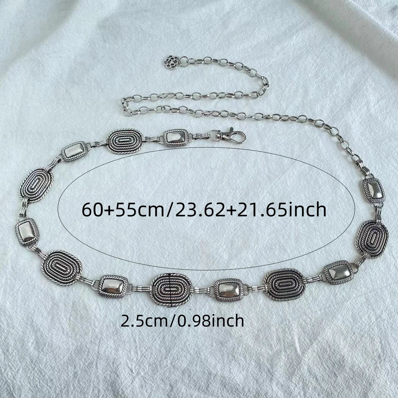 Silver Retro Waist Chain Belt Thin Metal Accessory - Smarsty