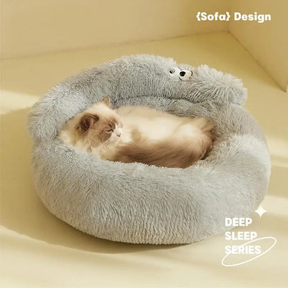 Warm Plush Cat Bed with Soft Cushion for Comfort - Smarsty