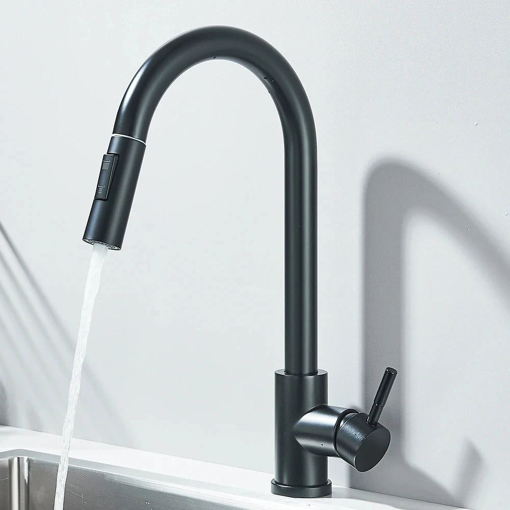 304 Chrome Kitchen Faucet with Pull-Out Spray Feature - Smarsty