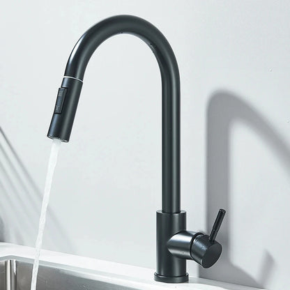 304 Chrome Kitchen Faucet with Pull-Out Spray Feature - Smarsty