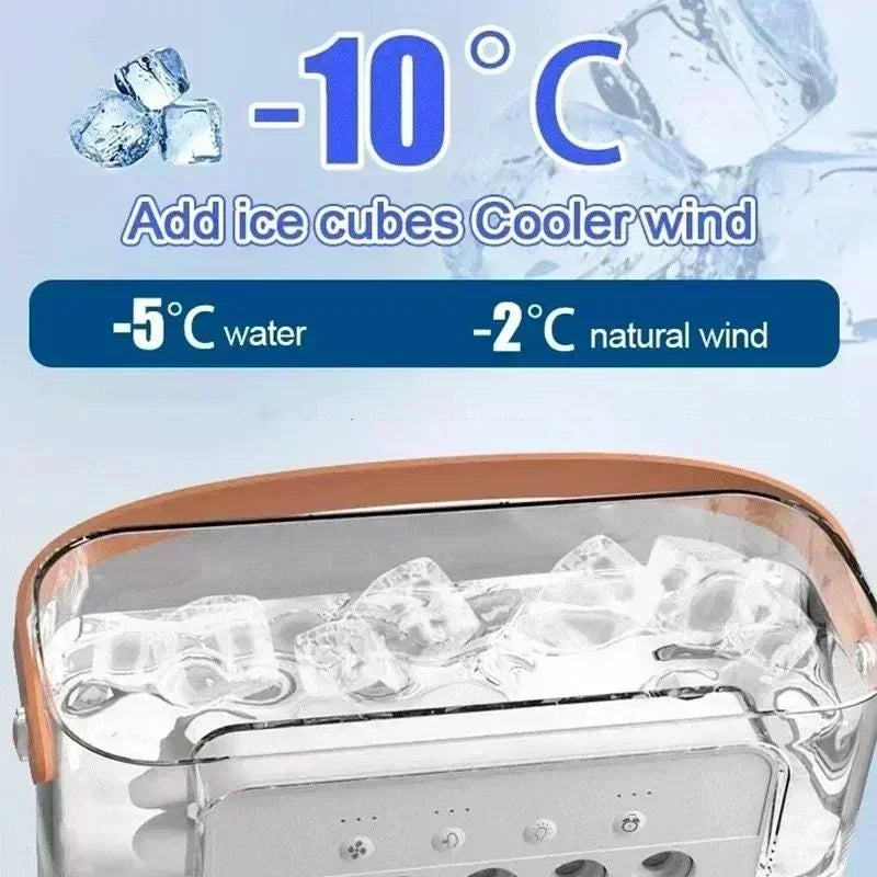 New 3 In 1 Fan AIr Conditioner Household Mini Air Cooler LED Night Light Portable Humidifier Air Adjustment Fan Office Home Fan - Smarsty
