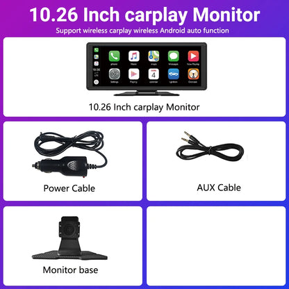 4K Dash Cam IPS Touch Screen With Wireless CarPlay Pro - Smarsty