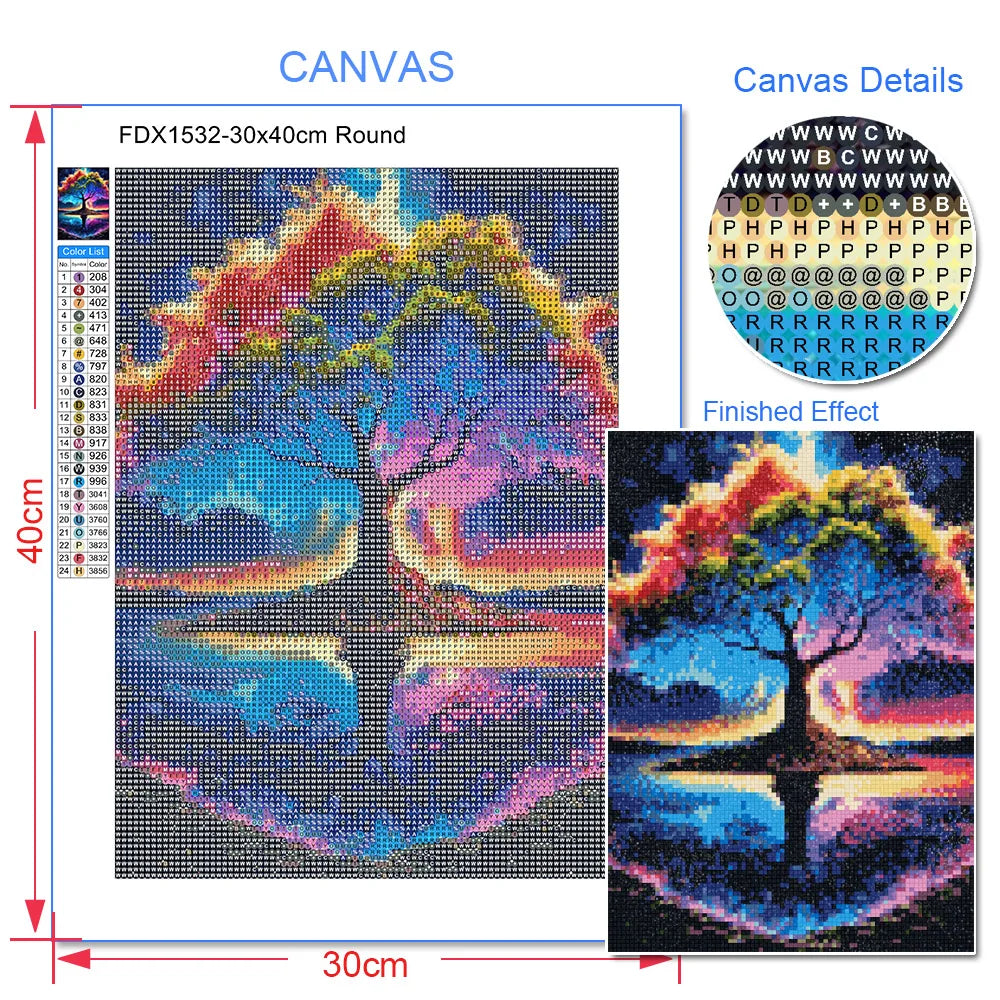 5D DIY Diamond Painting Moon Tree Landscape Home Decor - Smarsty