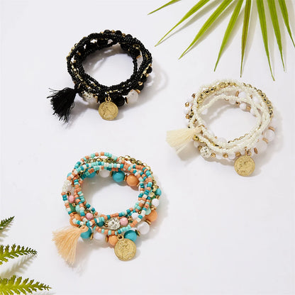 Bohemia Crystal Multicolor Bead Wrap Bracelet for Women - Smarsty