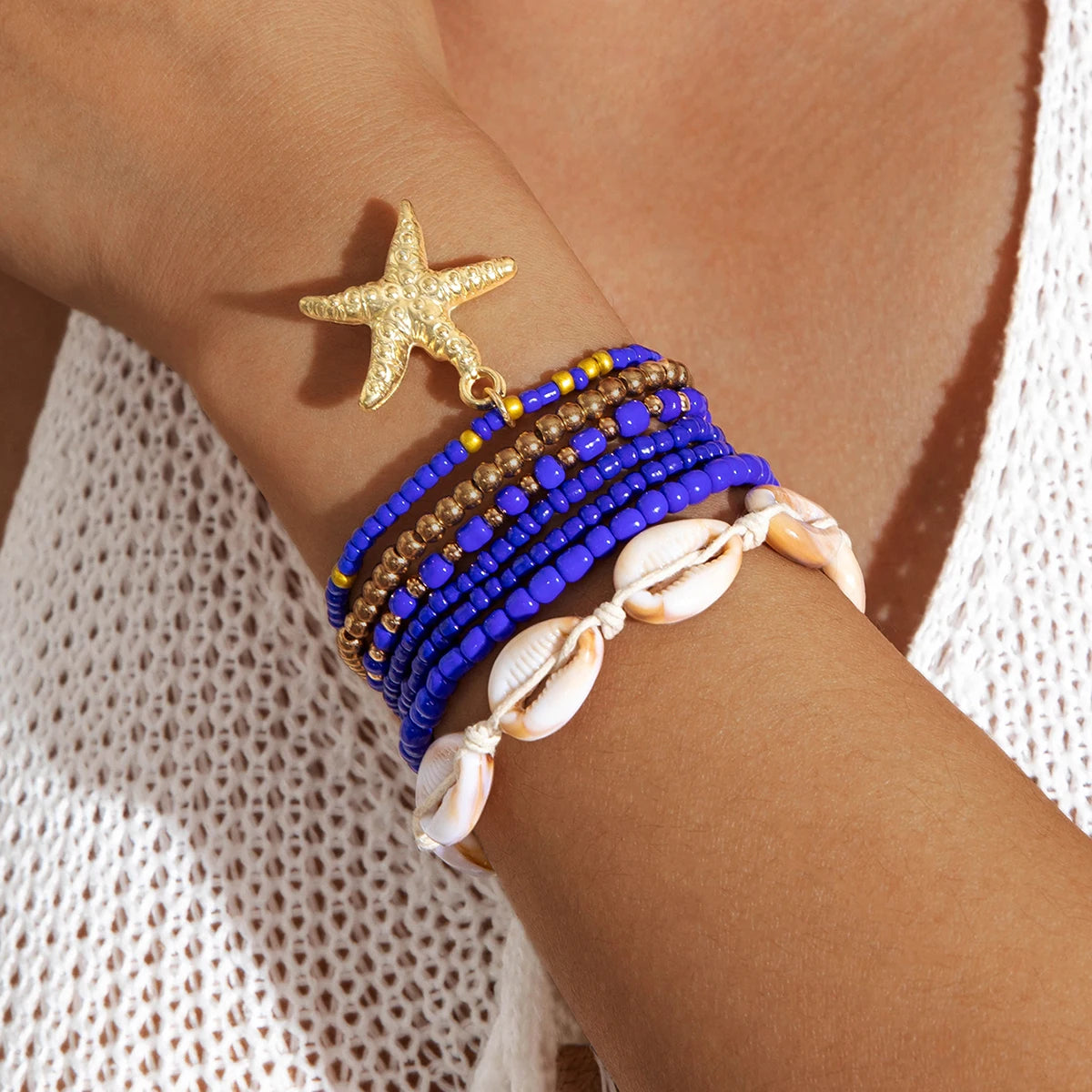 Bohemian Shell Beaded Bracelet Set for Women - Smarsty