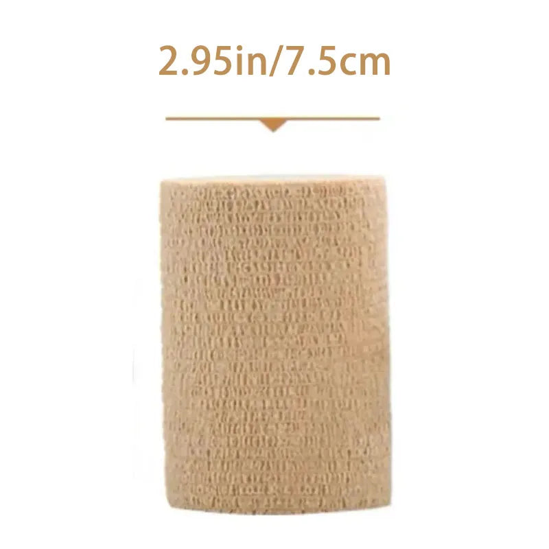 10 Rolls Medical Adhesive Bandage Elastic Breathable Sports Self Adhesive Tape Beige Wrap Finger Tape For Wrist Ankle First Aid