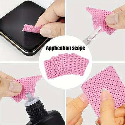 50 Pieces of Velvet-Free Nail Wipes, Super Absorbent Nail Wipes for Removing Gel Polishing, Extension Eyelashes and Nails (White Pink) - Smarsty