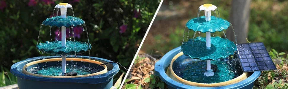 Solar Bird Bath Fountain with Detachable Pump for Garden Decor - Smarsty