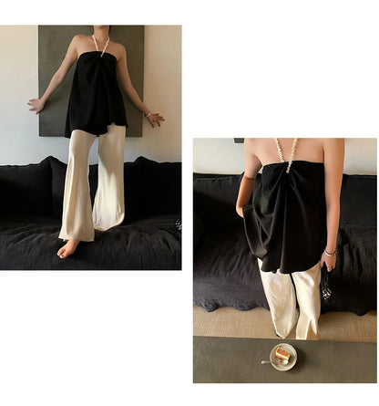 Satin Wide Leg Pants Long Floor Casual Pants Women's Summer - Smarsty