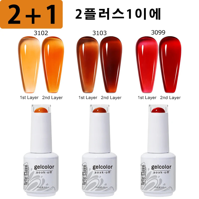 Summer Colorful Jelly Gel Nail Polish Set for Nail Art - Smarsty