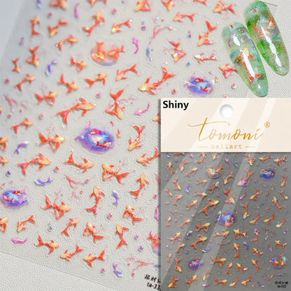 5D Summer Beach Nail Stickers with Shiny Sea Designs - Smarsty