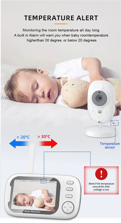 Cdycam New 3.5 inch Wireless Video Baby Monitor Night Vision Temperature Monitoring 2 Way Audio Talk Baby Nanny Security Camera by Smarsty