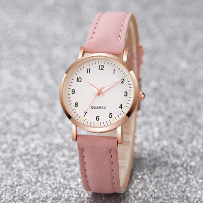 Fashion Arabic Dial Quartz Watch with Leather Strap for Women - Smarsty