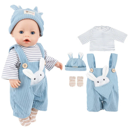 Doll Clothes For 43cm Baby Doll Leather Jacket Pants Jumpers Rompers Set For 18 Inch American Doll Coat Winter Clothes