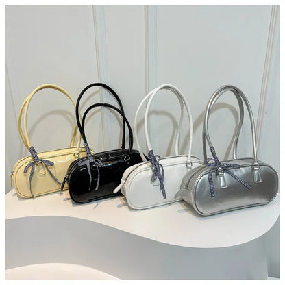 Large Capacity Silver Women Shoulder Bag Daily Use Casual - Smarsty