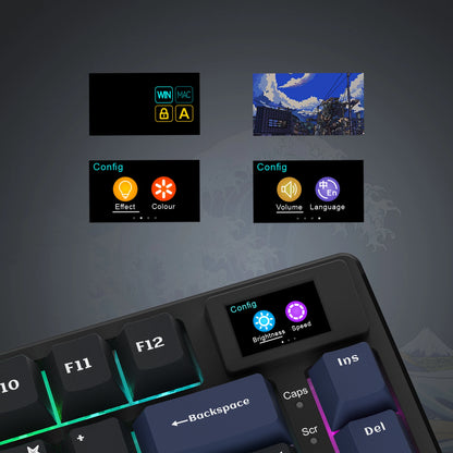 Wired Mechanical Keyboard With OLED Display Hot Swappable