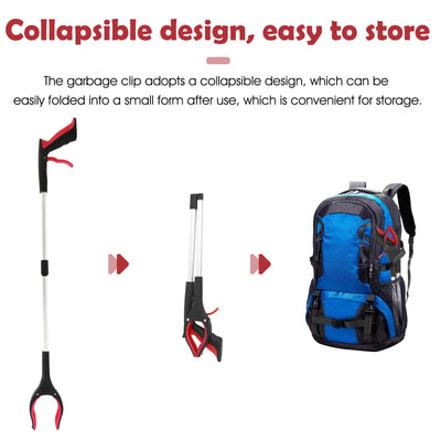 2-Pack Foldable Garbage Clip Litter Reachers Pickers Gripper Extender Hand Tools Environmental Sanitation Garbage Collector