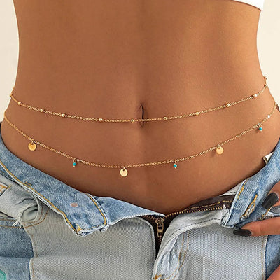 Rhinestone Belly Chain for Summer Beach Fashion - Smarsty