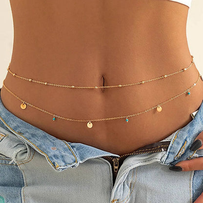 Rhinestone Belly Chain for Summer Beach Fashion - Smarsty