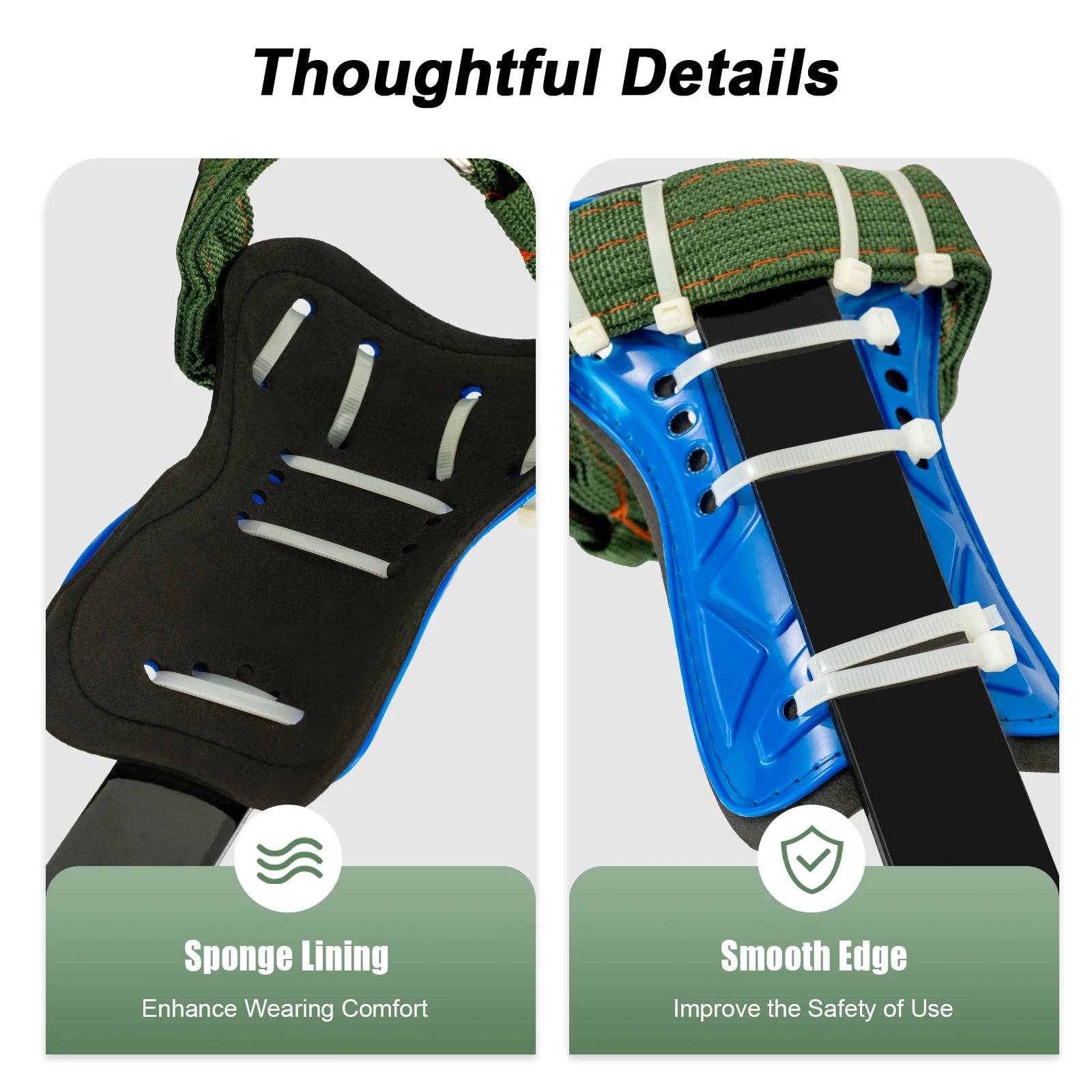 Tree Climbing Spikes Kit w/Safety Harness Gloves Double Teeth Tree Climbing Gear Climber Arborist Aider Tool