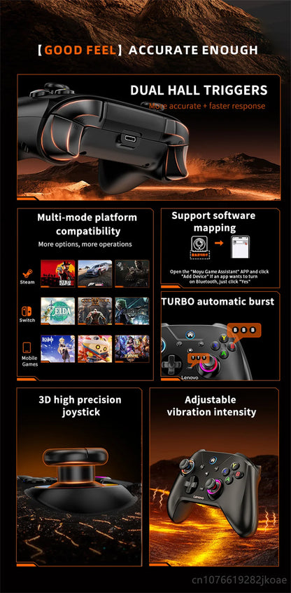 Lenovo S02 Wireless Bluetooth Gamepad with RGB Lighting - Smarsty