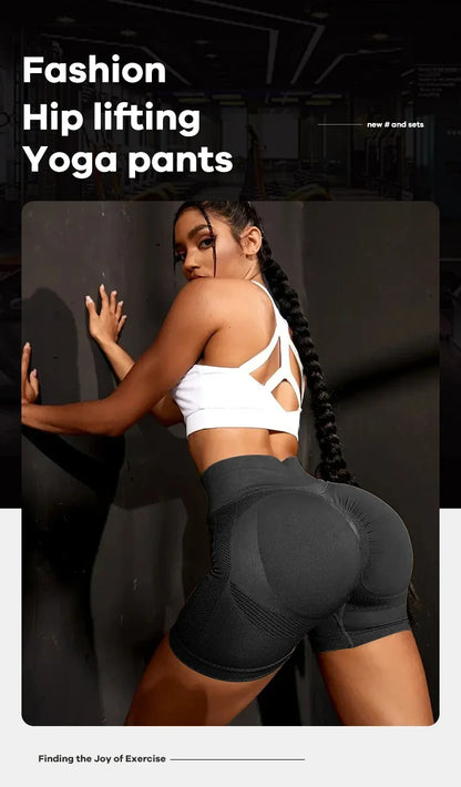 CZGUKE Women High Waist Workout Shorts Butt Lifting Tummy Control Ruched Booty Smile Yoga Short Pant - Smarsty