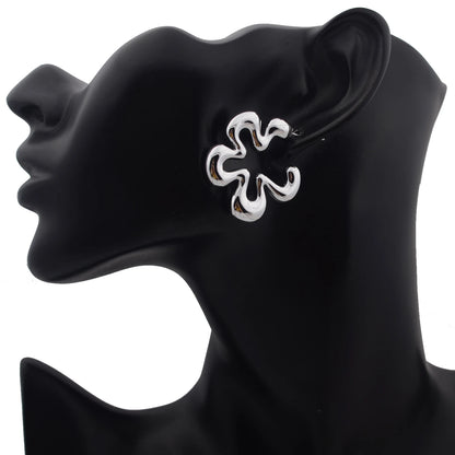 Gold Hollow Flower Drop Earrings for Women Fashion Jewelry - Smarsty