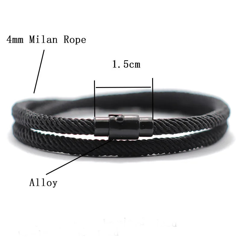 Double Layer Magnetic Buckle Men's Survival Bracelet - Smarsty