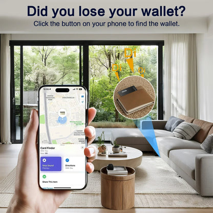 Ultra-Thin Bluetooth Wallet Tracker with Location Tracking - Smarsty