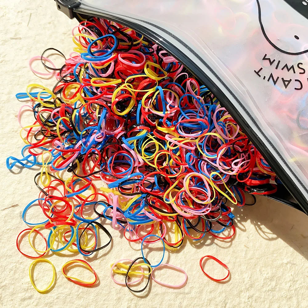 Girls Colorful Rubber Hair Ties Pack Durable Gentle - Smarsty