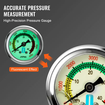 VEVOR 3 Stage PCP Pump 30MPa 4500PSI W/ Pressure Gauge Air Hand Stirrup Pump for Pistols, Rifles, Air Guns, Car Bicycle Hunting - Smarsty