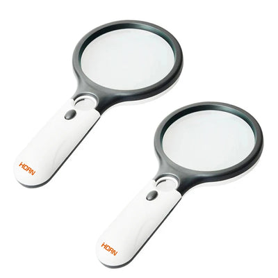 White Magnifying Glass Handheld 45X Magnifier With 3 LED Light For Reading Magnifying Glass Jewelry Loupe - Smarsty