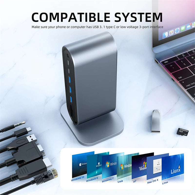 USB C Hub Docking Station Multiport 4K HDMI RJ45 VGA