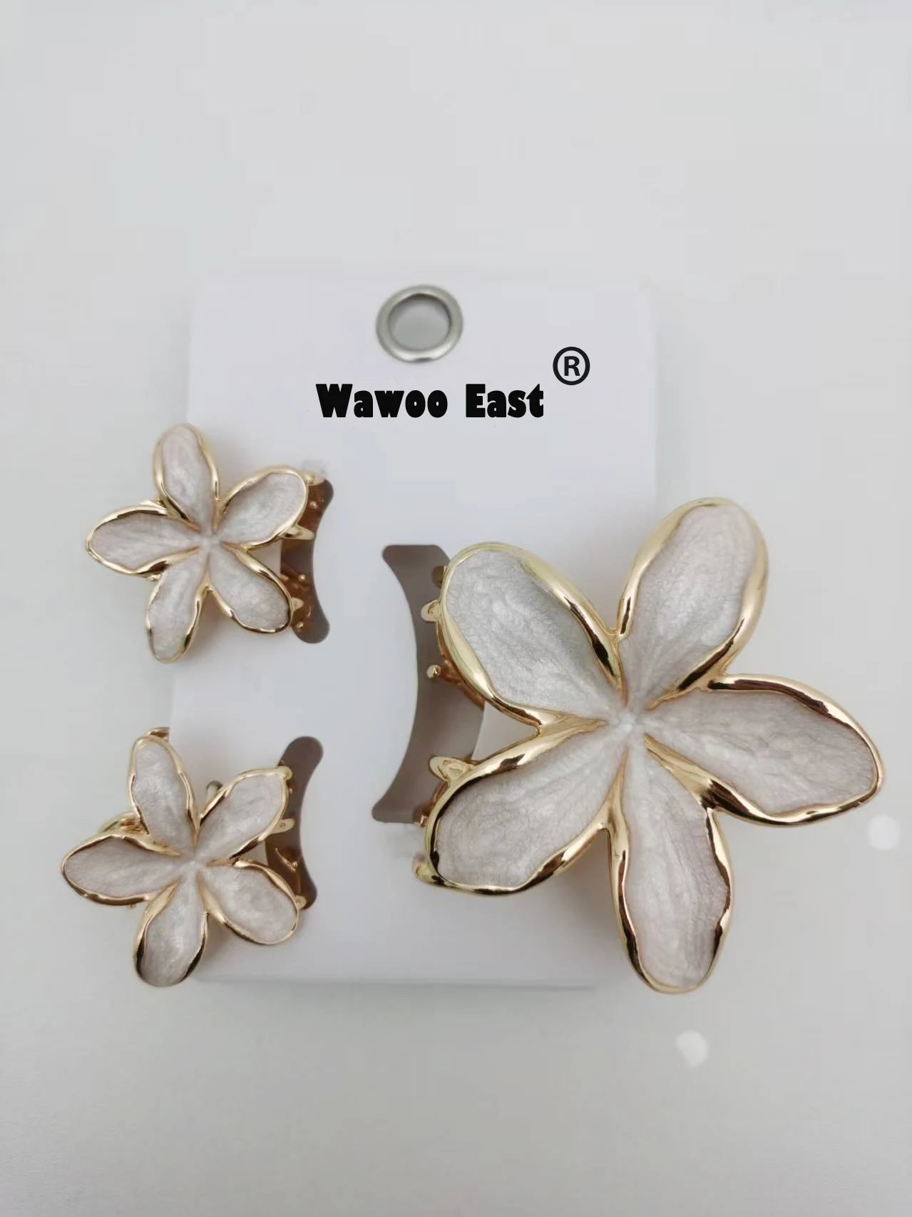 Enamel Lily Hair Clips Set Zinc Alloy Cute Beach For Women - Smarsty