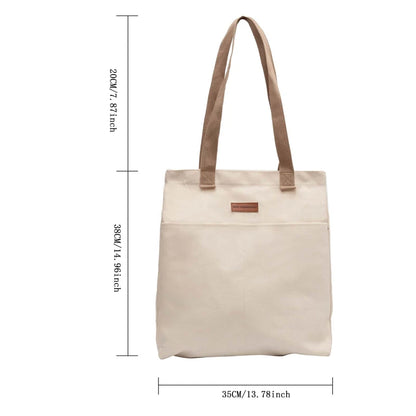 Women Canvas Tote Bag Large Capacity Reusable Shopping Bag - Smarsty