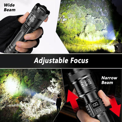 2000LM Ultra Bright P50 LED Flashlight Tactical EDC Emergency Spotlight Telescopic ZoomHandheld Torch  w/ 14500/18650 Battery - Smarsty