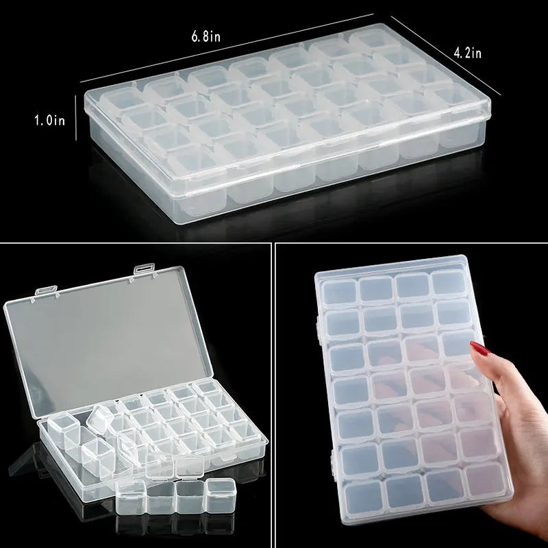 Transparent Jewelry Storage Box with Adjustable Compartments - Smarsty
