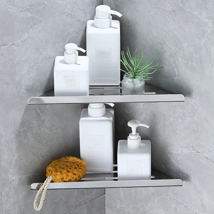 No Drilling Bathroom Corner Shelf Heavy Duty Stainless Steel - Smarsty