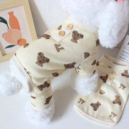 Comfortable Cotton Dog Jumpsuit for Spring Summer - Smarsty