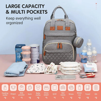 3 In 1 Diaper Bag Backpack Foldable Baby Bed Waterproof Travel Bag with USB Charge Diaper Bag Backpack with Changing Bed 3 types by Smarsty