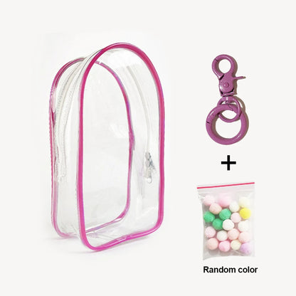 Colorful Transparent Protector Case Organizer Box for 17cm Labubu V3 Dolls Outdoor Display Bag With Keychain Doll Accessories by Smarsty