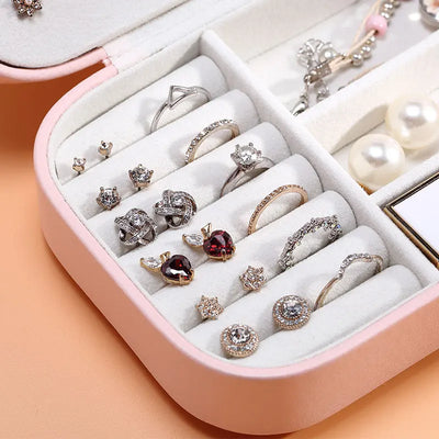 Portable Jewelry Organizer Case with Zipper Closure - Smarsty