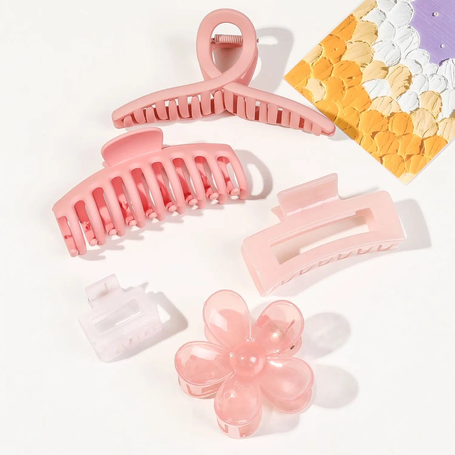 Mixed Color Hair Claw Clips Strong Hold For Curly Hair - Smarsty