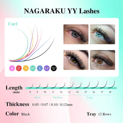 NAGARAKU YY Shape Premium Eyelash Extensions for Natural Look - Smarsty