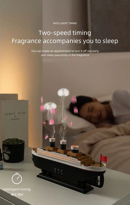 Ship Train Shape Ultrasonic Humidifier With Colorful Lights - Smarsty