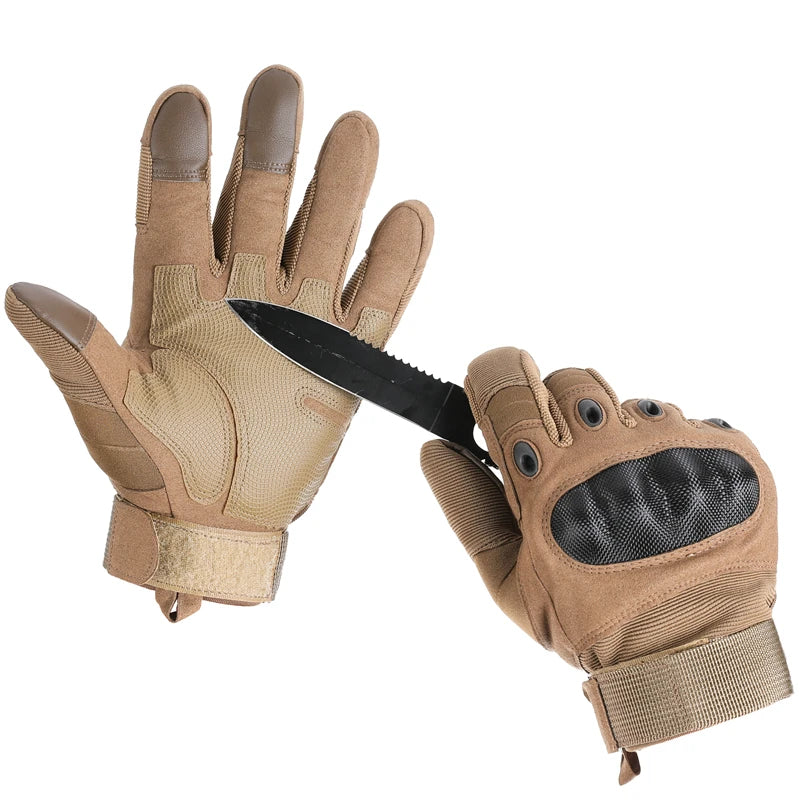 Touch Screen Tactical Motorcycle Gloves With Hard Knuckle Protection - Smarsty