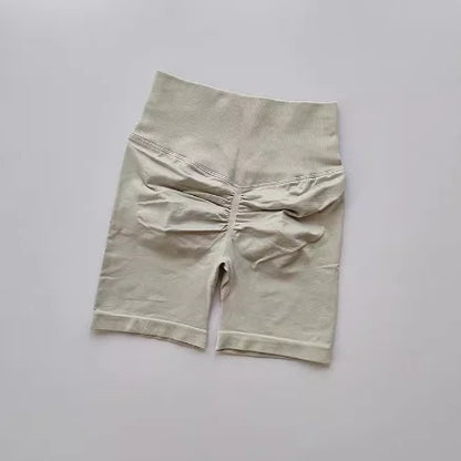Women Yoga Shorts High Waist Sport Shorts Hip Push Up Soft Fitness Quick Dry Running Shorts Tummy Control Workout Gym Shorts - Smarsty