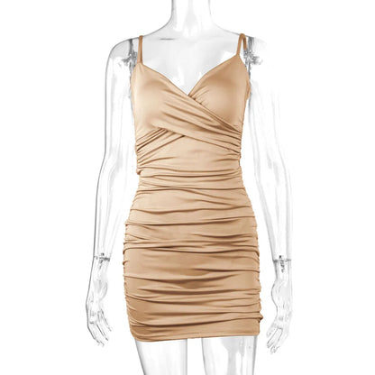 Women's Sexy Spaghetti Strap Bodycon Short Dresses,Mini Dress,Red Dresses,Woman Clothing,New In Dress,Party Dress,Clothes - Smarsty
